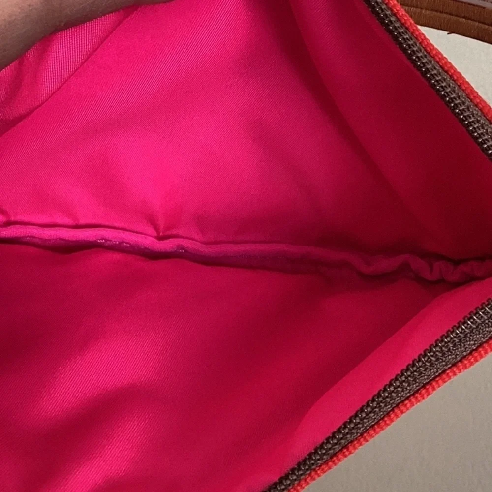 Dooney & Bourke black, red and purple nylon clutch, wristlet, zipper pouch